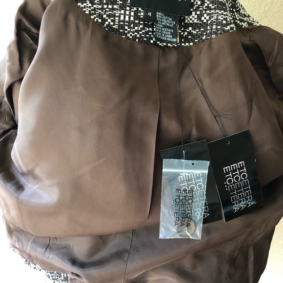 New Etcetera Button Up Brown Tweed Blazer 4 - Picture 10 of 13